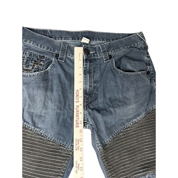 True Religion Men’s Moto Slim Run Stitch Jeans Size 36 Denim Streetwear Edgy - Picture 4 of 11